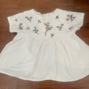 Next White Floral Embroidered Kids Blouse